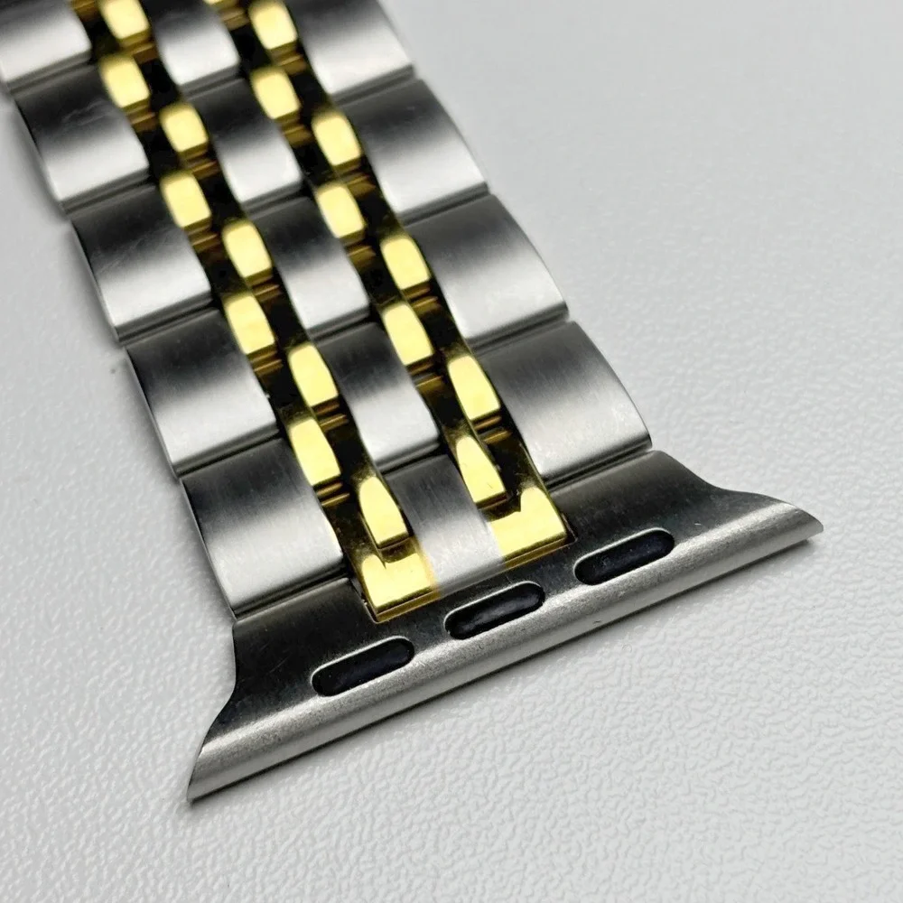 Two Tone Silver Gold Stainless Steel Jubilee Link Band for‎ Apple Watch
